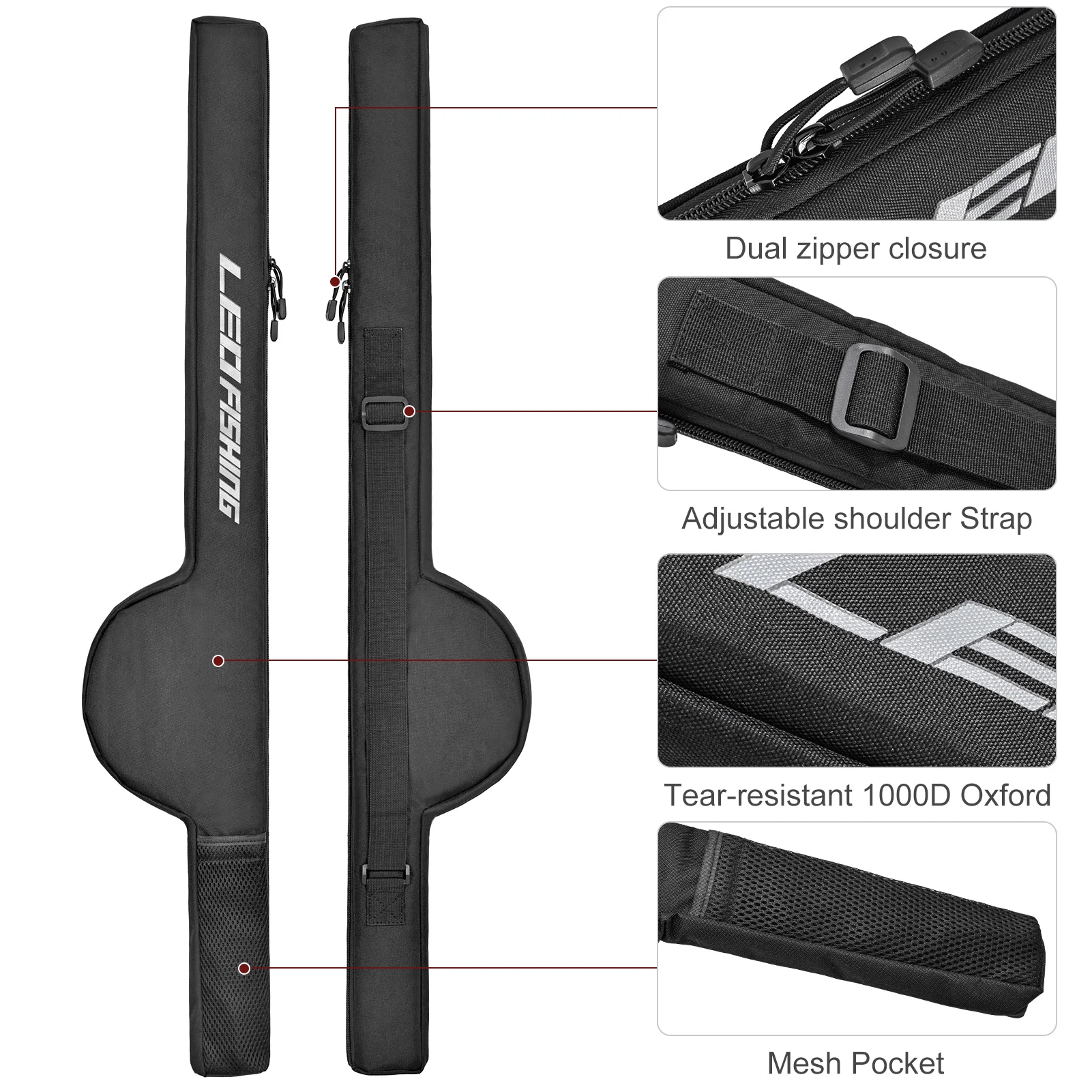 85cm/106cm/126cm Fishing Rod Reel Bag Rod Shoulder Storage Bag Portable Rod Tackle Tool Carrier
