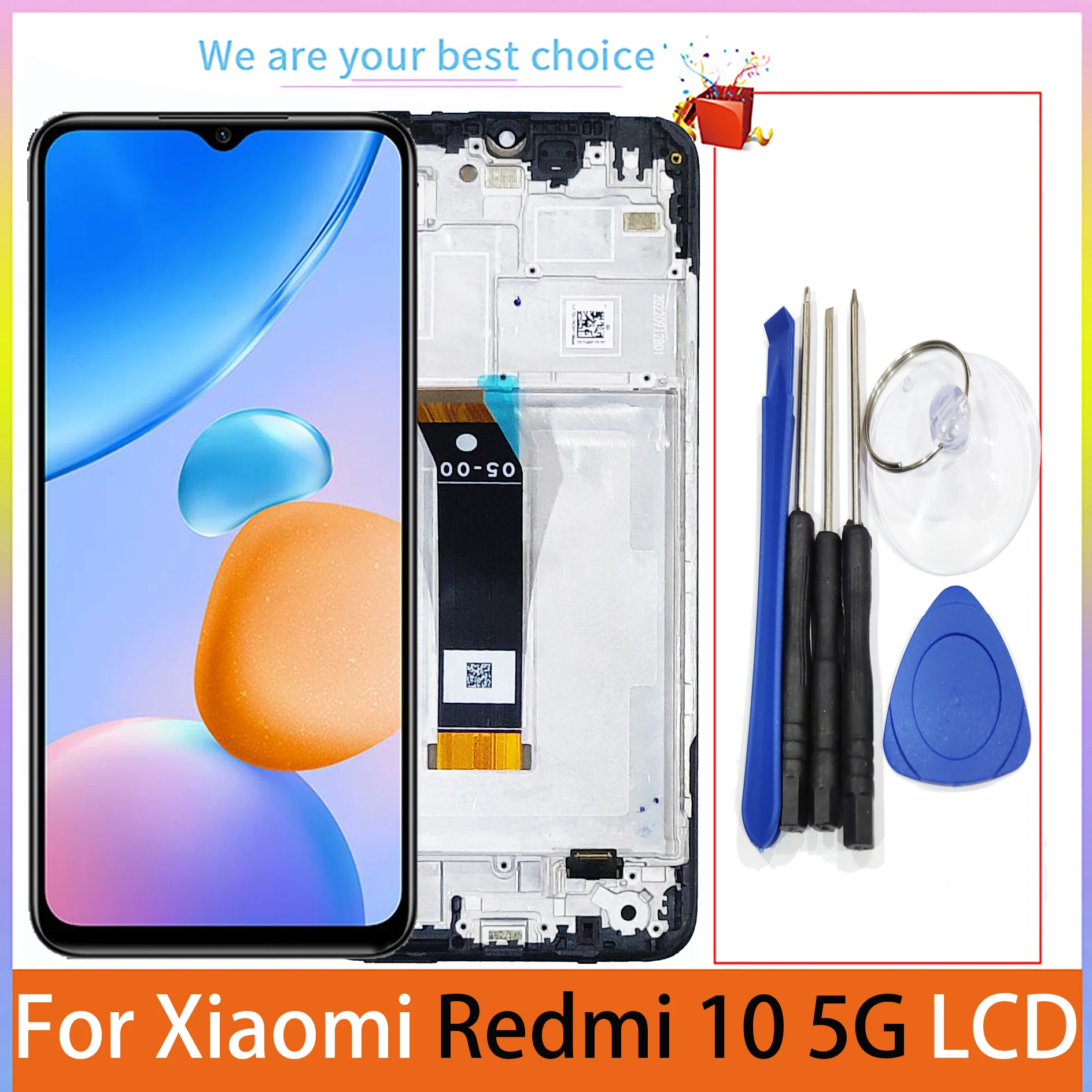 For Xiaomi Redmi 10 5G LCD Display With Frame Screen Touch 22041219G 22041219NY Panel Replacement Parts