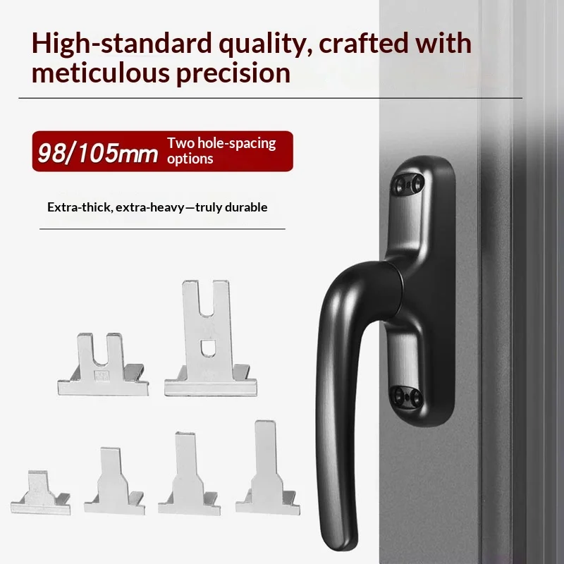 1PCS Aluminum Alloy Door Window Drive Handle 98/105 Hole Distance External Flat Opening Bridge Break Window Handle Lock Buckle