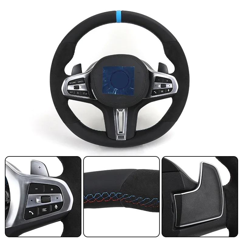 Customized M Sport Alcantara Leather Steering Wheel for  G20 G30 G21 G81 G31 G82 G11 G12 G15 G16 F87 F98 F95 X7 G07 M3 M5