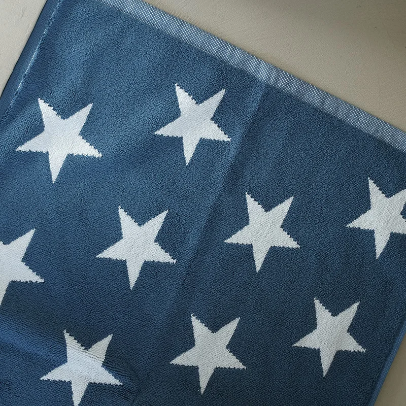Retro Cotton Towel Dots Stars Striped Heart Pattern Soft Face Towel Super Absorbent Thick Hand Towels for Bathroom Kids Adults