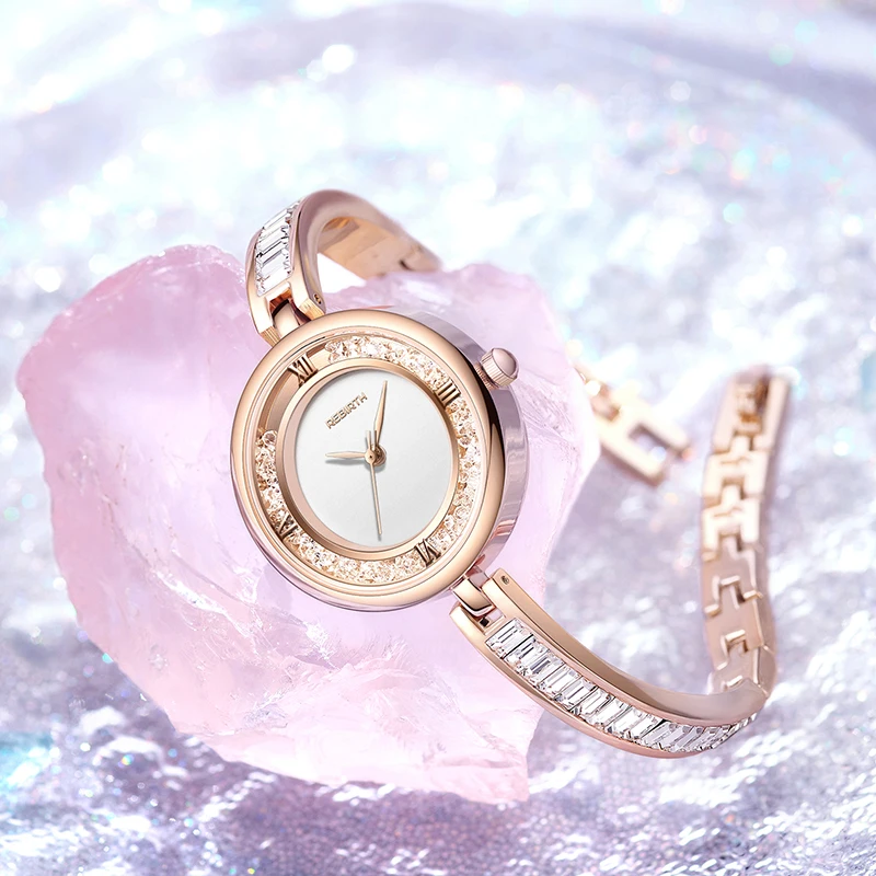 ساعات يد نسائية من الذهب الوردي ، كوارتز ، فولاذ كامل ، ساعة نسائية ، سوار ، علامة تجارية مشهورة ، فاخرة ، سيدات