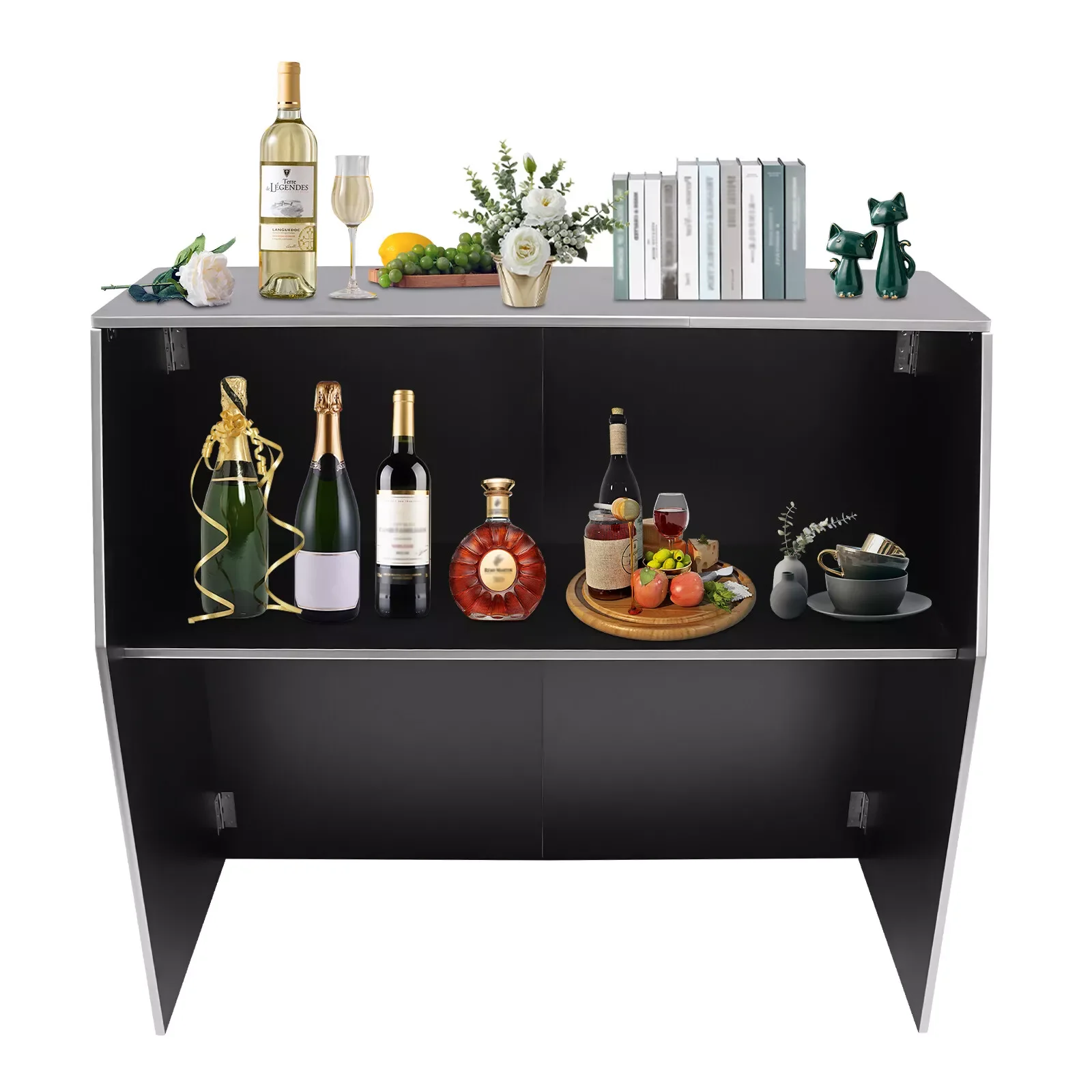 Modern Portable Rectangular Event Bar Foldable Bar Portable Bar Cabinet For Parties Picnics