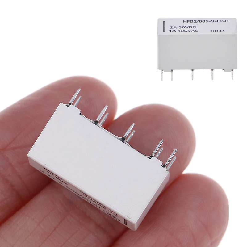 1pcs High-quality Realy 5V Coil Bistable Latching Relay DPDT 30VDC 2A 1A 125VAC HFD2/005-S-L2-D Realy 10 Pins