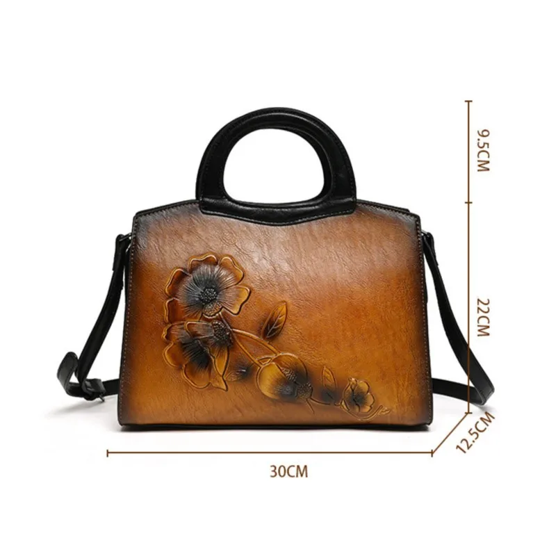 Imagem -06 - Johnature-bolsa de Couro Artesanal Vintage em Relevo para Mulheres Versátil Grande Capacidade Ombro e Bolsas Transversais Luxo Novo 2024