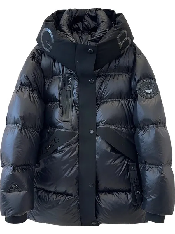 Faionable Thiened ort Dames dons Jaet 2025 Winter Trendy Design Hoed Geïntegreerde ganzendonsjas Normale Sve-lengte