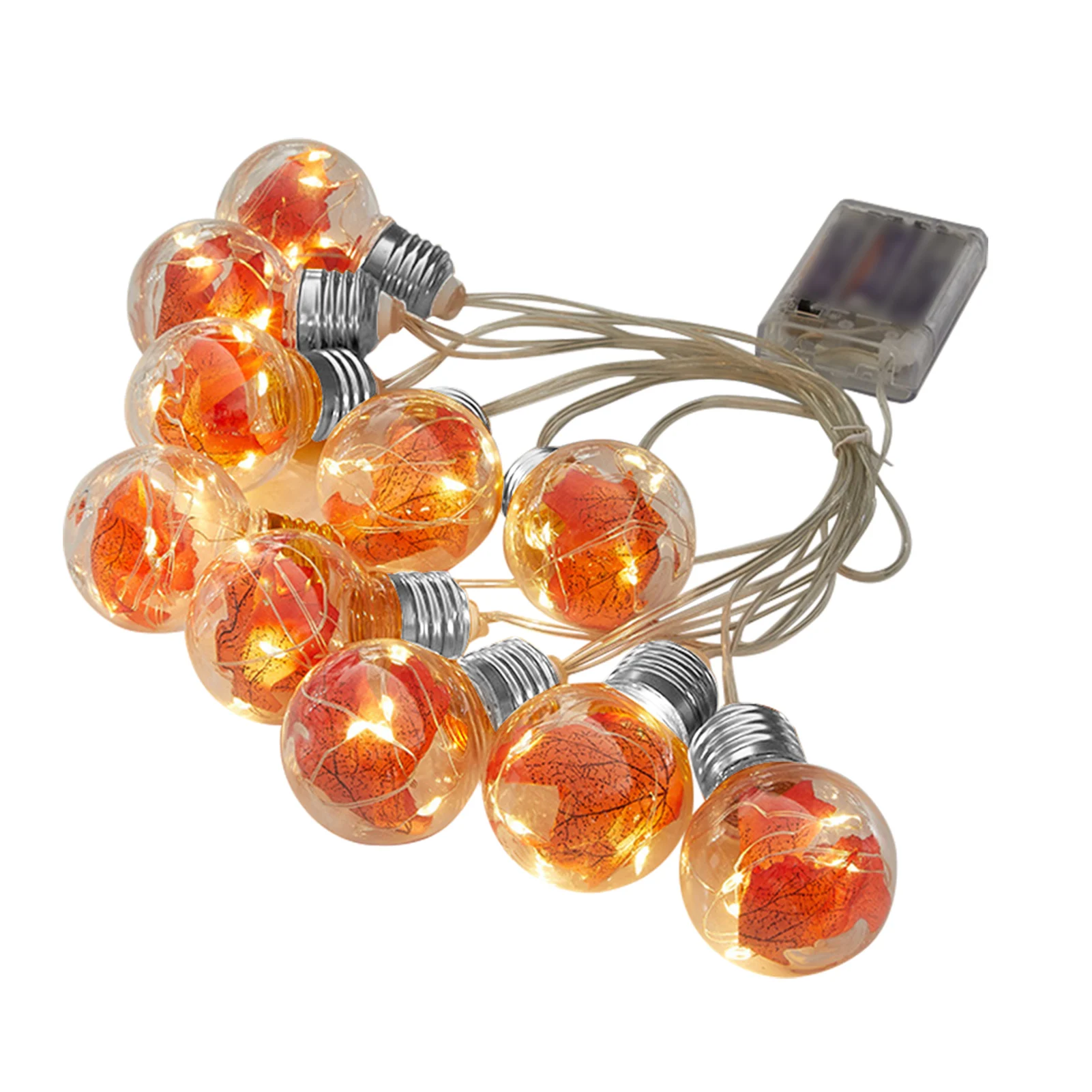 Hada 10 bombillas Led lámpara impermeable blanco cálido Festival Halloween Hojas de arce decoración de Acción de Gracias cadena de luces habitación otoño hogar
