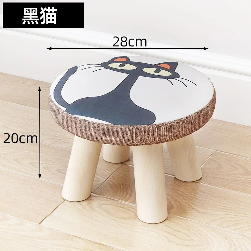 

Small Stool Household Shoe Changing Stools Round Stools Cute Sofa Stool Coffee Table Chair Soft Seat Bench Ottomans Solid Wood