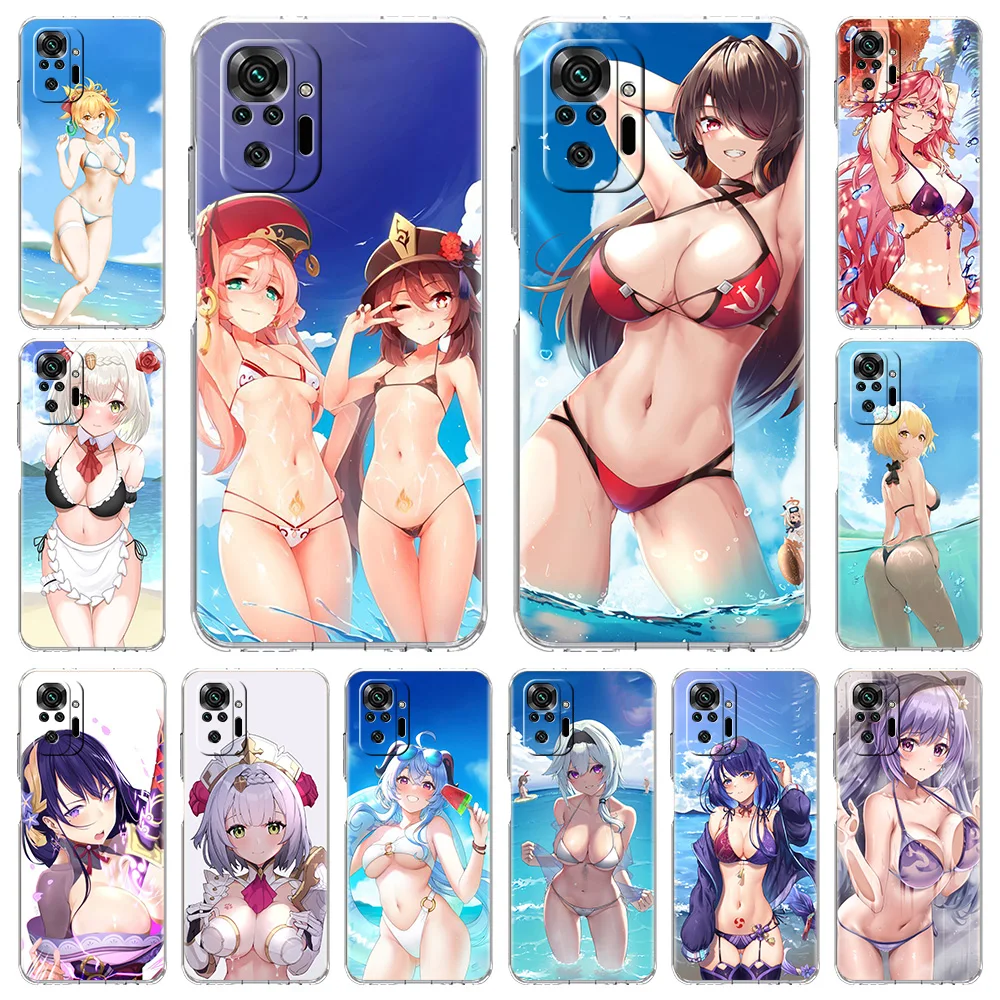 

Genshin Impact Hentai Sexy Girl Phone Case For Xiaomi Poco X3 NFC M3 F3 Redmi Note 10 9S 9 8 Pro 7 8T 9C 9A 8A K40 Clear Cover