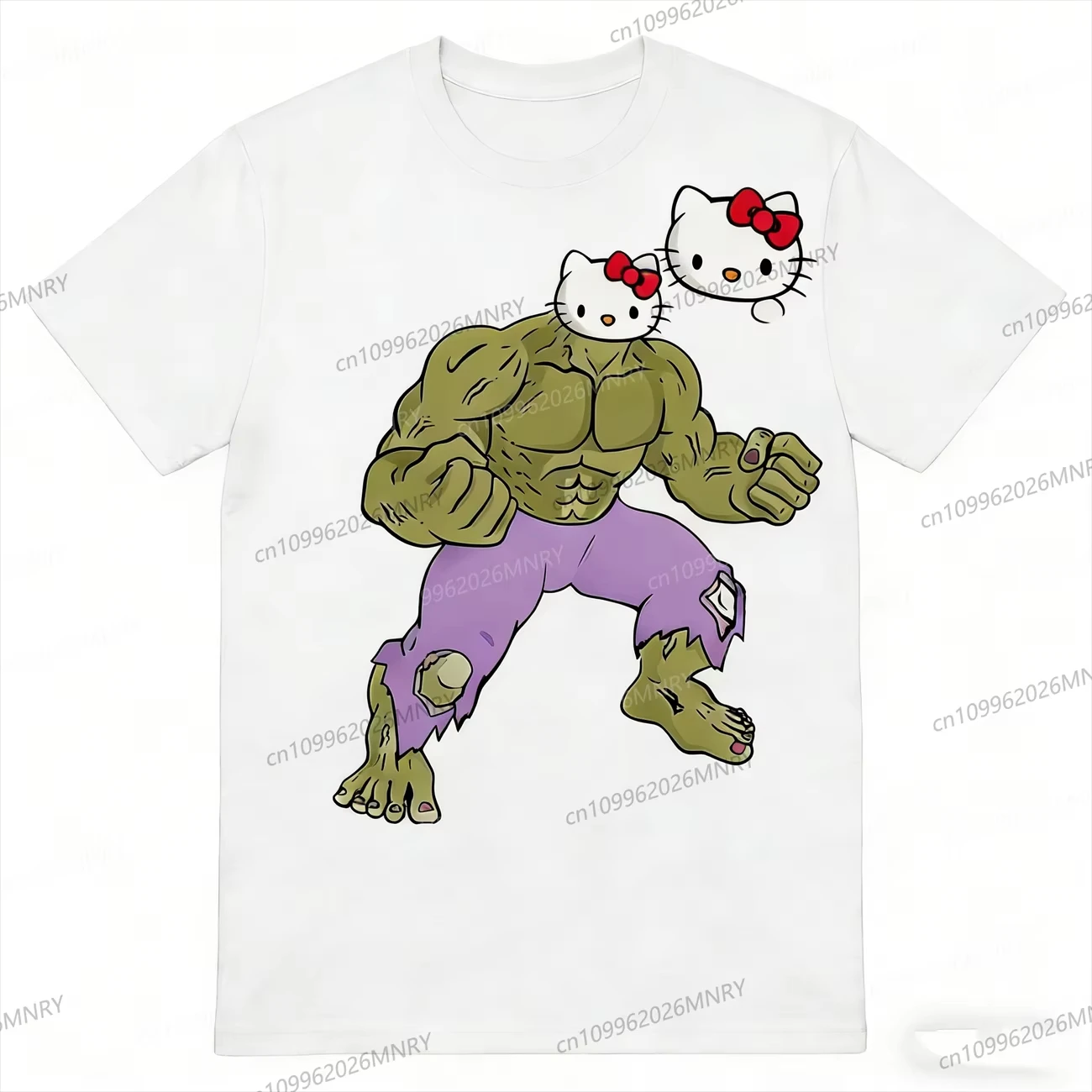 Camiseta holgada de verano cómoda para mujer con estampado de dibujos animados de Hello Kitty y sus amigos, diseño de Cinnamon Roll, estilo anime, 2026