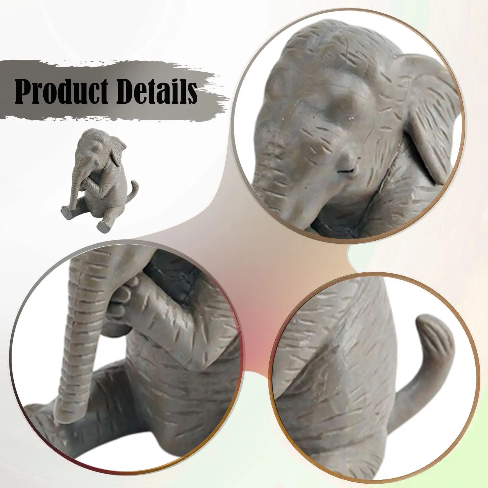 Realistische Handbemalte Elefantenfigur PVC Tier-Ornament Tortendekoration für Kindergeburtstag Geschenk Deko