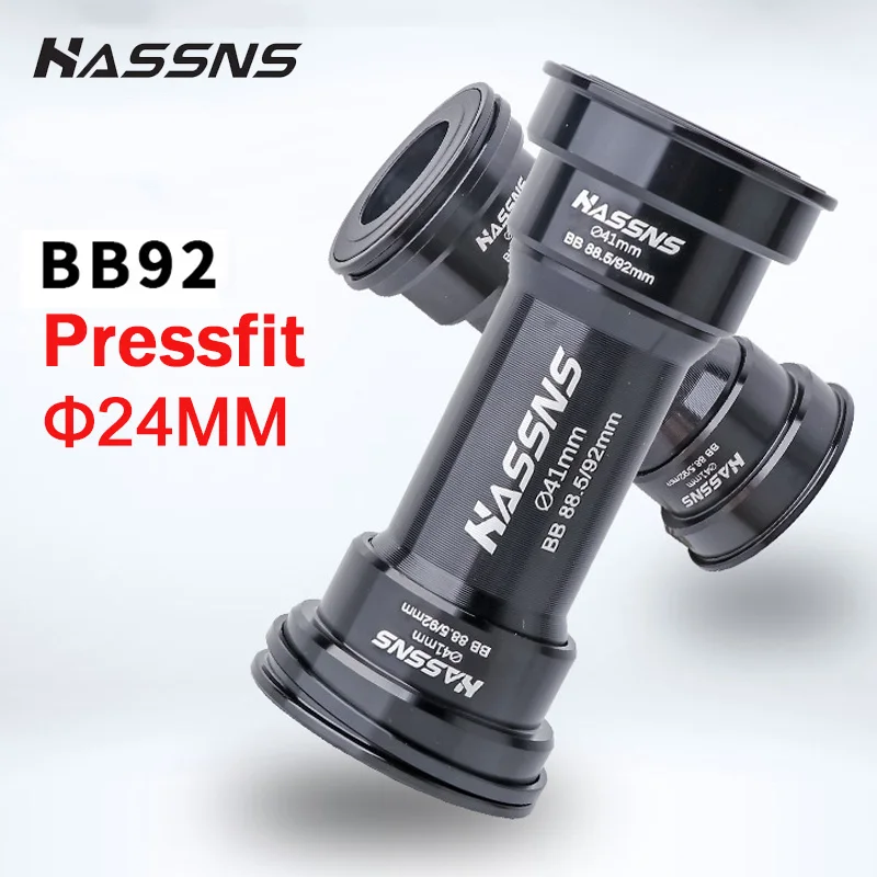 Suporte inferior HASSNS bb92 pressfit 24mm com rolamento selado para pedivela Shimano, para bicicletas de montanha e estrada.
