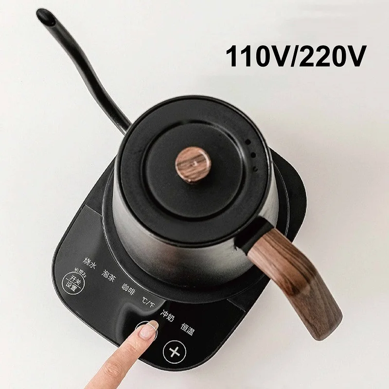 110V/220V Electric Kettle Temperature Control Teapot 304 Stainless Steel Long Mouth Gooseneck Coffee Auto Keep Warm 800ml