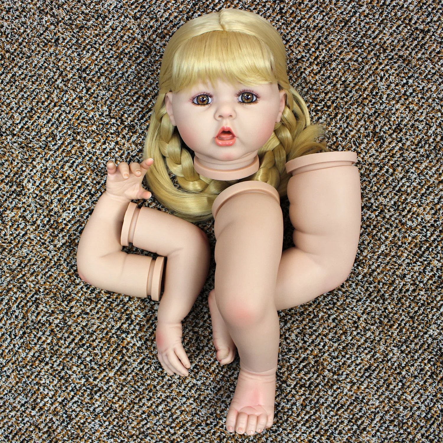 Kits de muñecos realistas Erin pintados de 22-24 pulgadas con pelo, Kit DIY sin montar, muñeca realista hecha a mano para niños pequeños