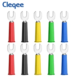 Cleqee P4002 10PCS 5Color (in width) 6mm Insert Type U Type And Y Type Insert Harpoon Welding Insert 4mm banana plug