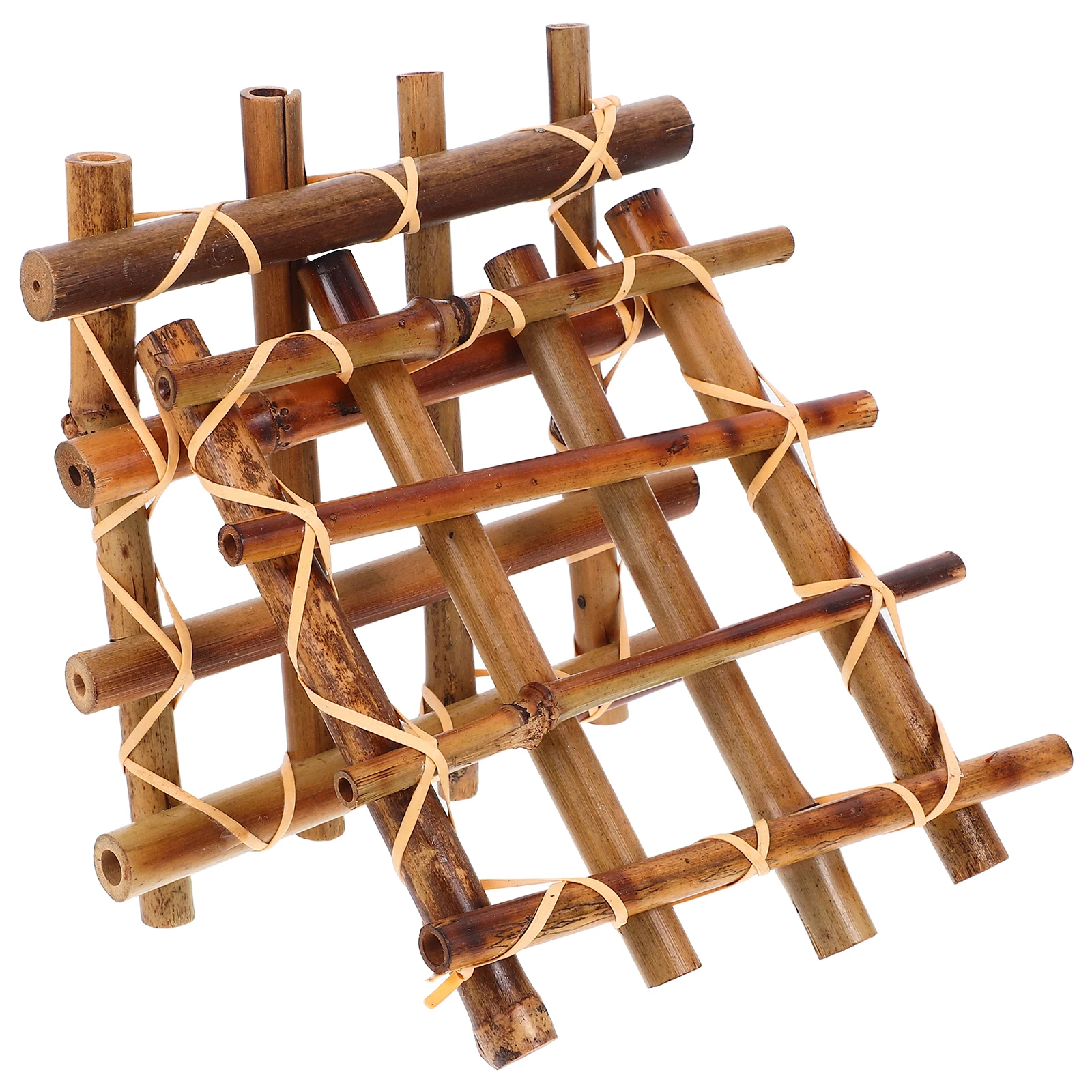 

2 Pcs Bamboo Fence Miniature Garden Decor Small Grid Borders Bonsai Terrarium Flower Bed Edging Privacy Patio Gardening Supplies