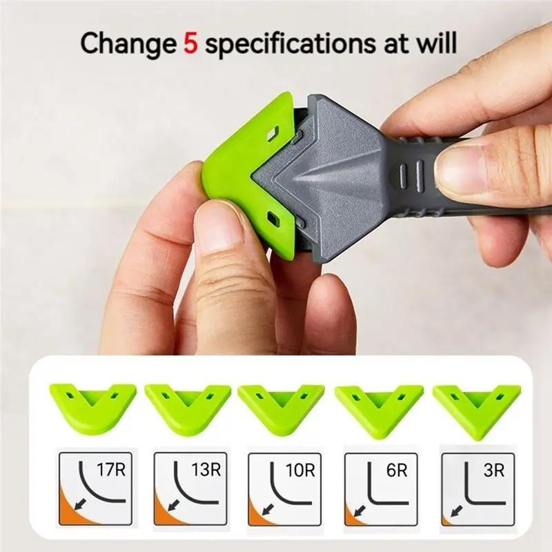 ABWR-Juego de herramientas para mejorar el hogar, Kit de calafateo de silicona 5 en 1, raspador, removedor suave, acabado de lechada para eliminación de moldes de suelo