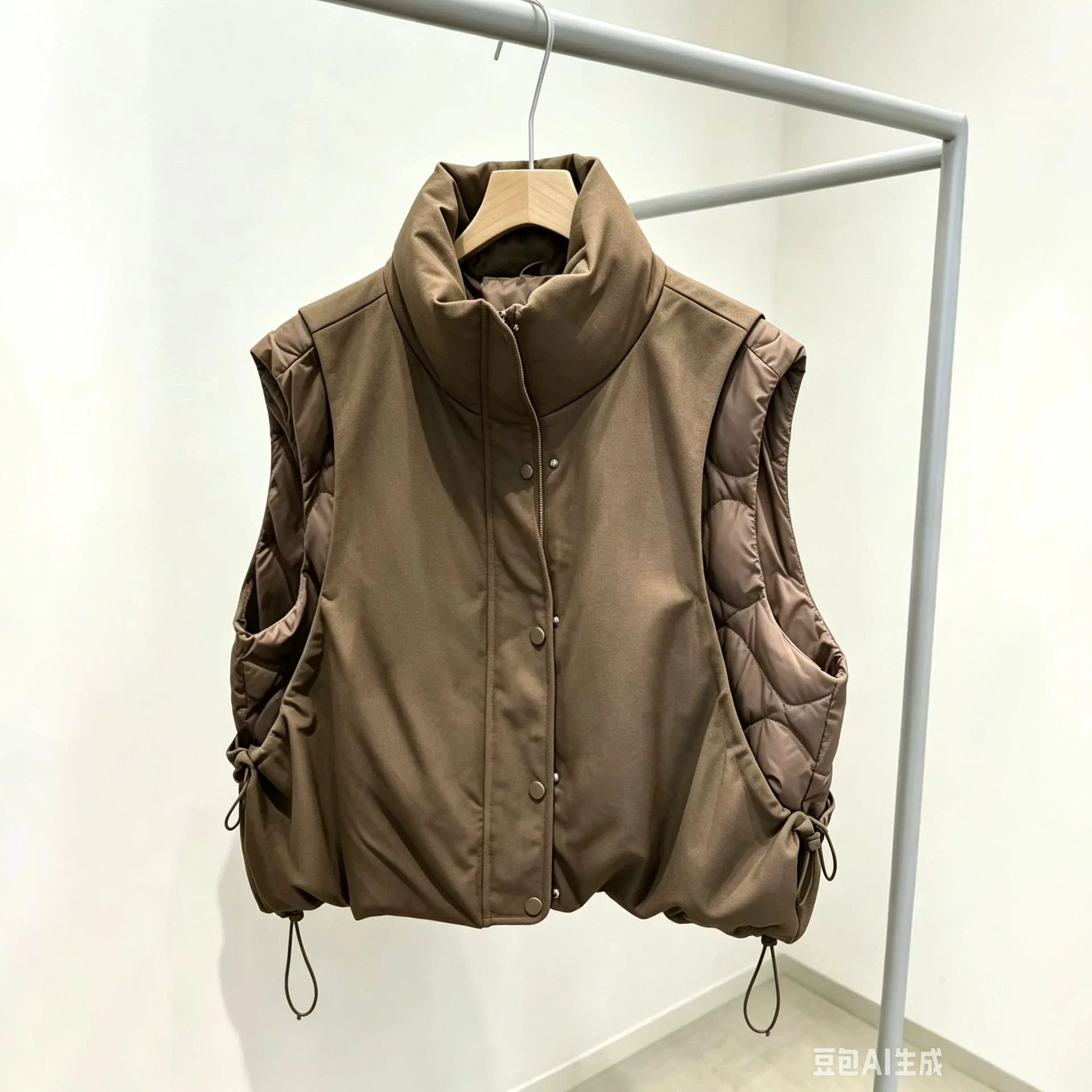 Women's Casual Minimalist Stand-Up Zipper Down Vest for Autumn/Winter New Women's Down Vest Loose White Duck Down Top
