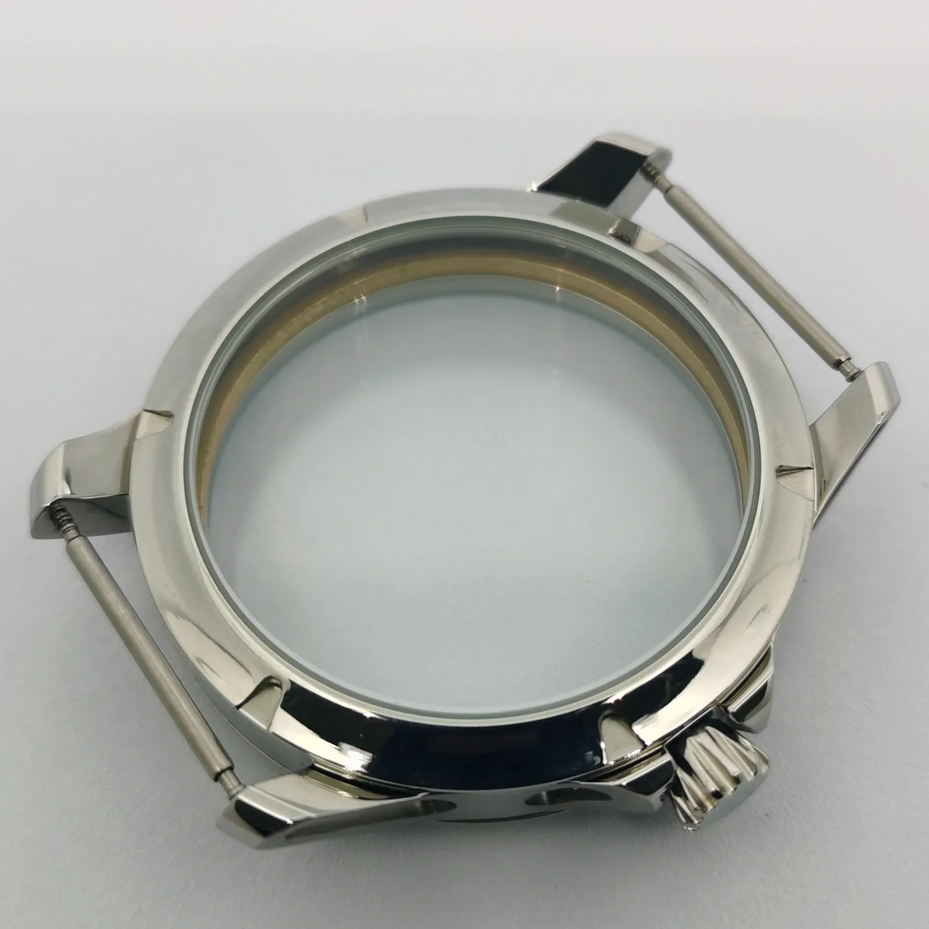 45mm Sapphire Glass Stainless Steel Watch Case Fits Eta 6497 6498 St3600 3601 3602 Manual Winding Movement