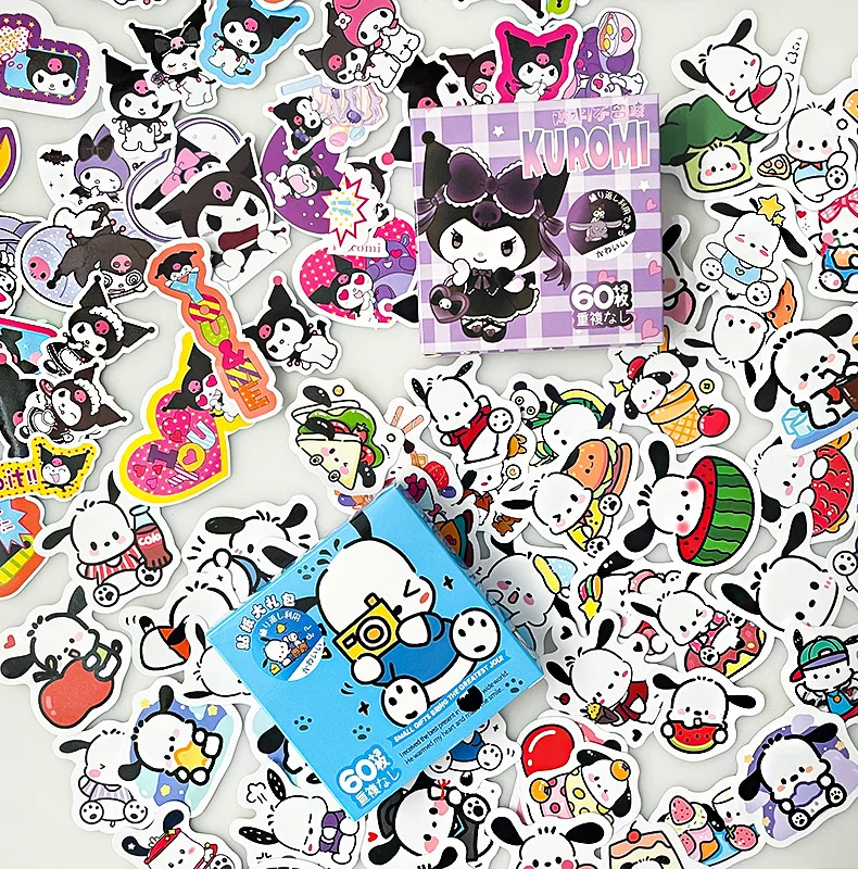 

Sanrio Stickers Box 60Pcs No Repeats Cute Waterproof Vinyl Stickers for Laptop Water Bottle SkateboardIdeal Great Gift Idea