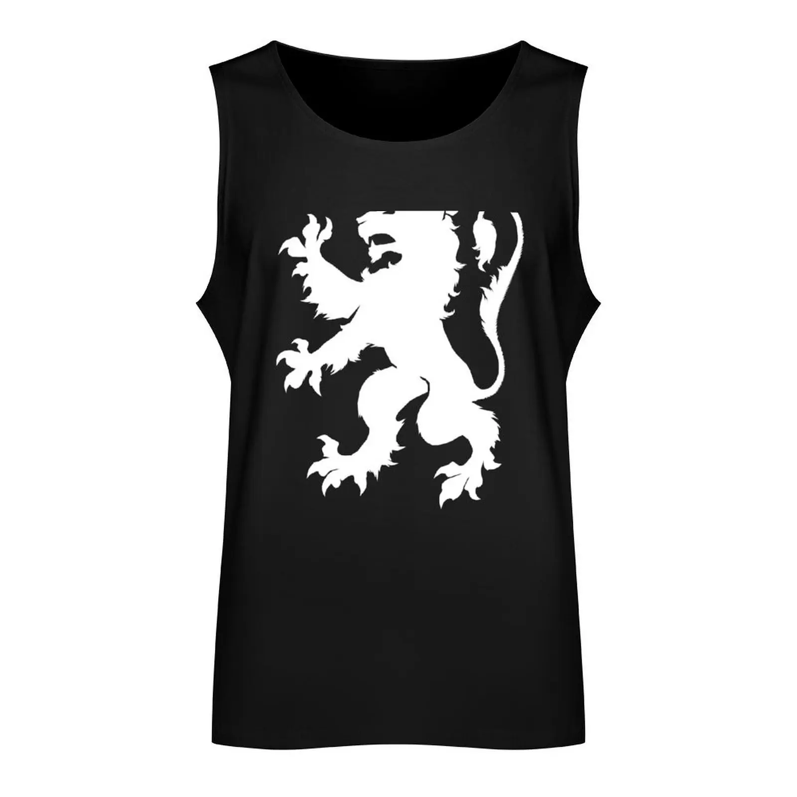 White Lion Rampant Tank Top Men's sleeveless gym shirts Vests gym