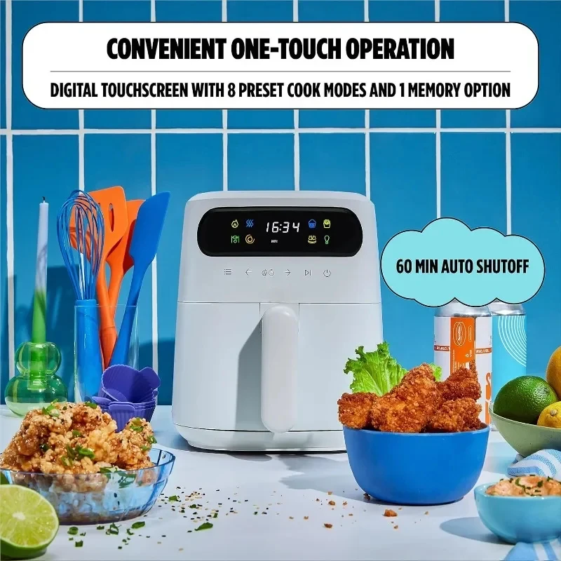 Digital Air Fryer Touchscreen Temperature Control Timer and Auto-off Features Comes with Silicone Cupcake Molds