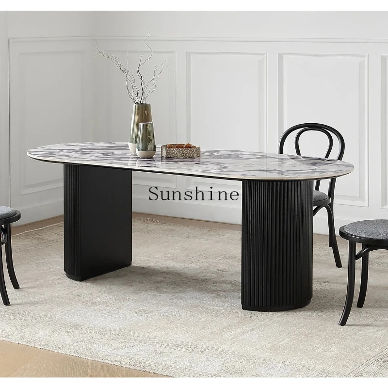 

Modern simple home Nordic French retro dining table and chair combination