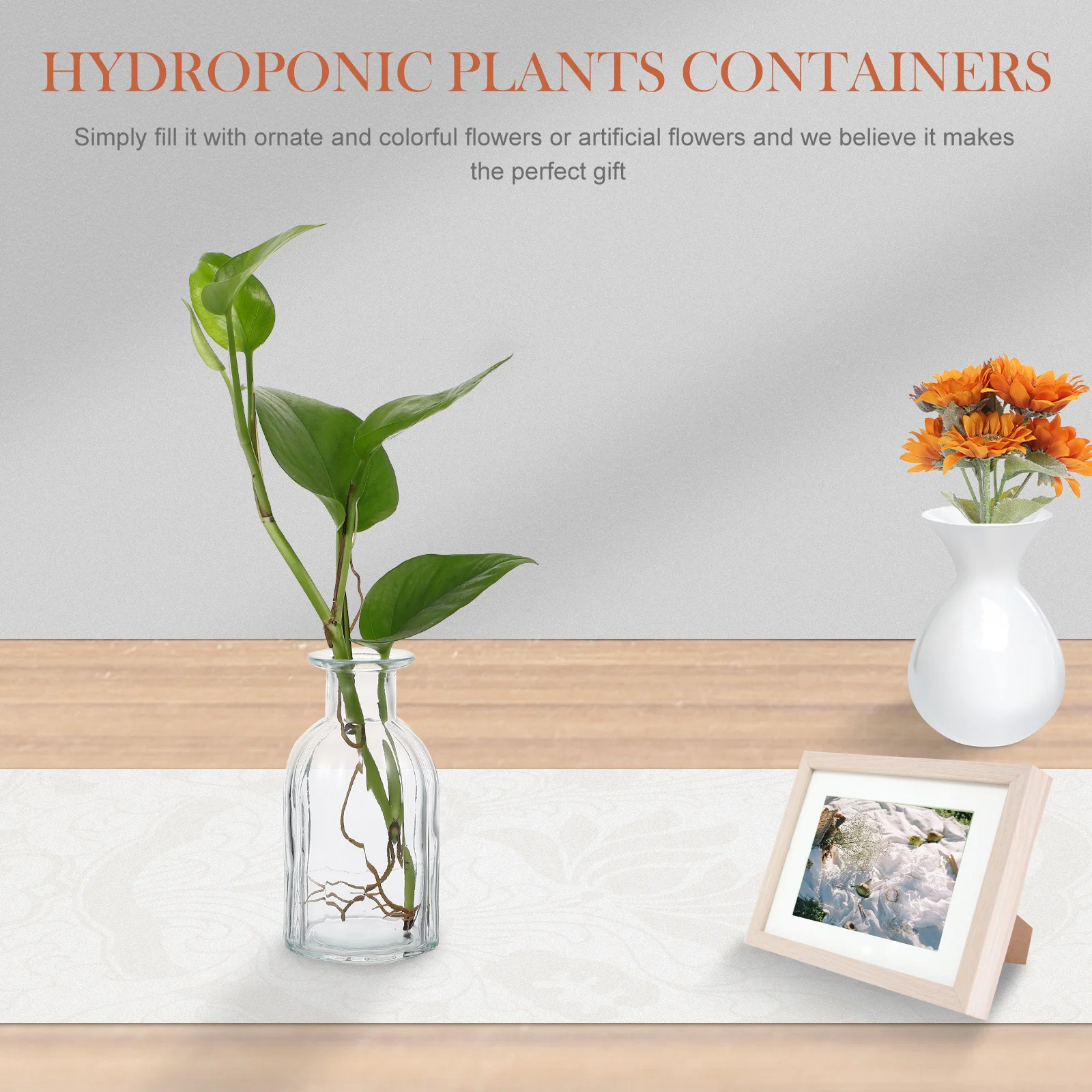 

4Pcs Mini Glass Vase Simple Design Practical Use for Flower Storage Kitchen Restaurant Bar Milk Tea Shop Dessert Shop Decor