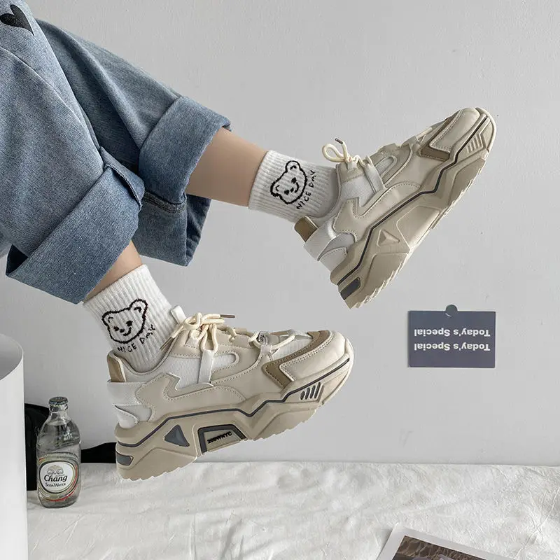 Fashion Patchwork Woman Vulcanize Shoes 2023 Spring Autumn Platform Sneakers Breathable Ladies Footwear Casual Ladies Footwear