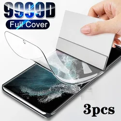 3PCS Hydrogel Film pour Samsung Galaxy A3 A5 A6 A7 A8 A9 J2 J3 J4 J5 J6 J7 J8 2017 2018 Protecteur d'écran J2 J4 J7 Noyau S7 Film