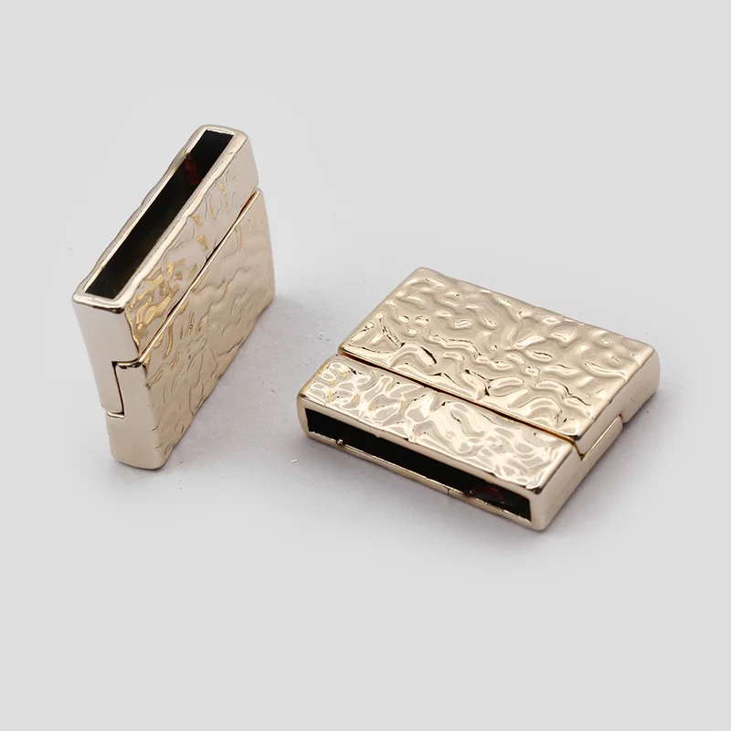 2 Sets Zinc Alloy Flat Magnetic Clasps Gold Plated 25x3mm Hole Glue-in Closure Clasp For DIY Bracelet Jewelry Making Accessories
