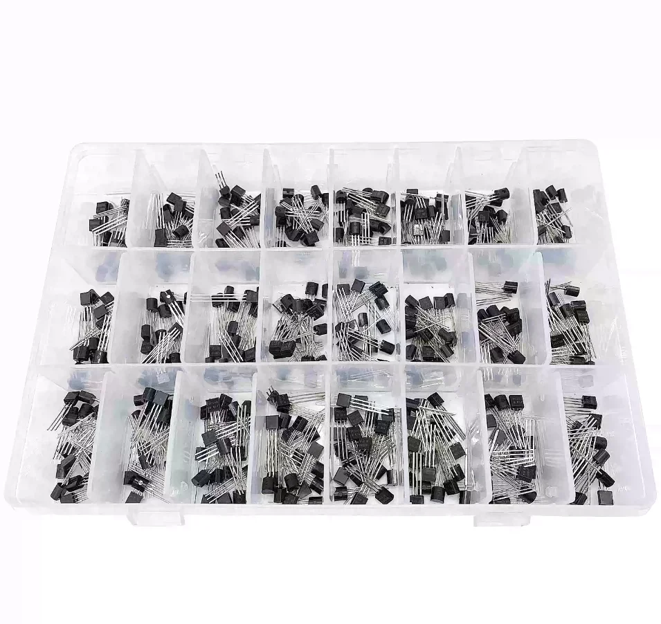 24Values*20PCS=480pcs Kit BC327/337/517/547/548/549 2N2222/3906/3904/5551/5401 C945 A1015 TO-92 Transistor Assortment Assorted