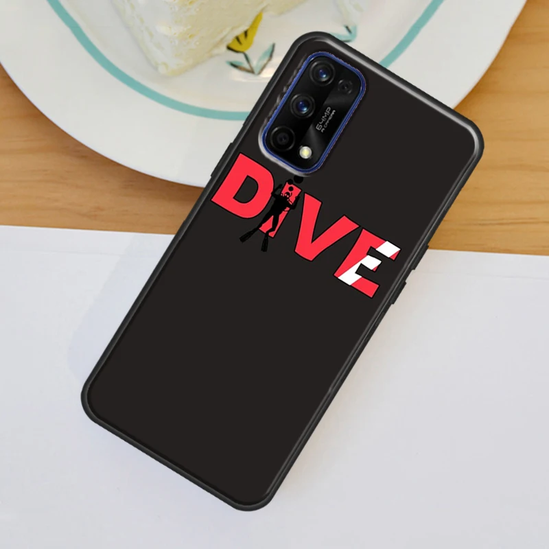 Dive Scuba Diver Shark Diving Flag For OnePlus 11 10 Pro 10T Nord 3 2T CE 2 Lite Realme C55 C35 C33 C31 C30 C21Y GT Neo 5 Case