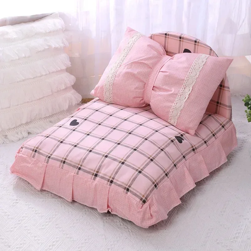 Ins Princess Wind Fully Removable and Washable Pet Bed Dog Nest Cat Bed Cat Nest Dog Mat Cat Mat Small Dog Nest  라탄