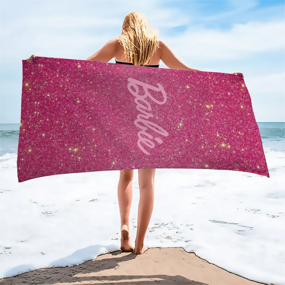 1 PC Stitch Cartoon Barbie Collection Beach Towel - Super Absorbent, Quick Dry, Lightweight, Soft & Oversized Microfiber Beach B