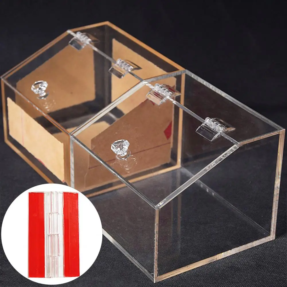 1/5Pcs Transparent Folding Hinges Durable Clear Acrylic Hinge Tools Cabinet Hardware Furniture Cabinet Drawer Door Hinges Tool ﻿