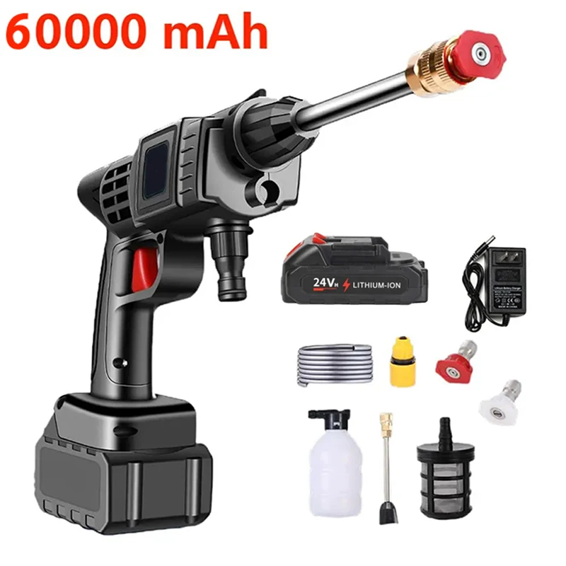 200W 50Bar Cordless High Pressure Car Washer Spray Water Gun 20000mAh Battery Foam Generator Car Washing Machine for Home 