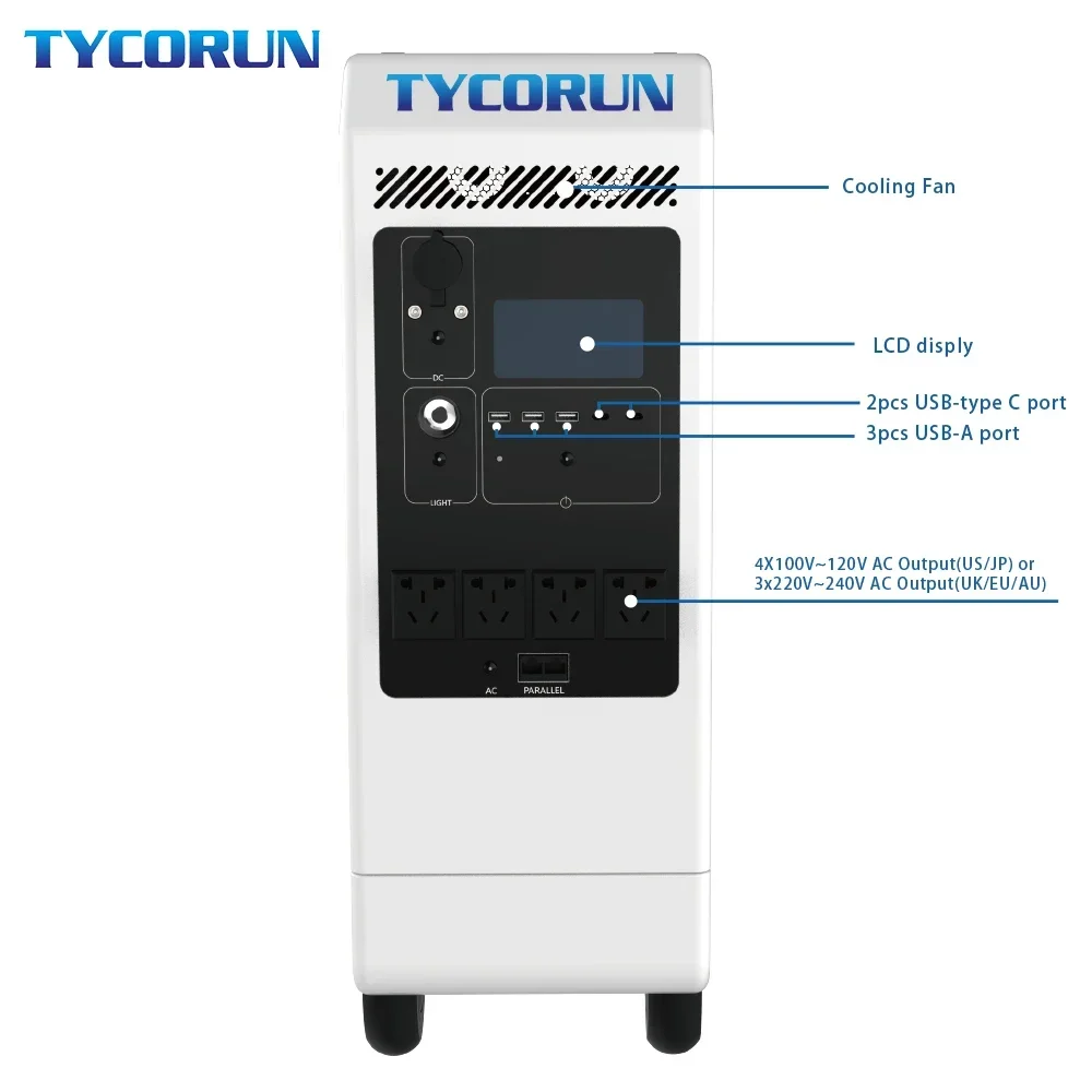 Tycorun Family Outdoor Storage Power 110V/220V AC Portable Energy System with USB Power Bank Power Station