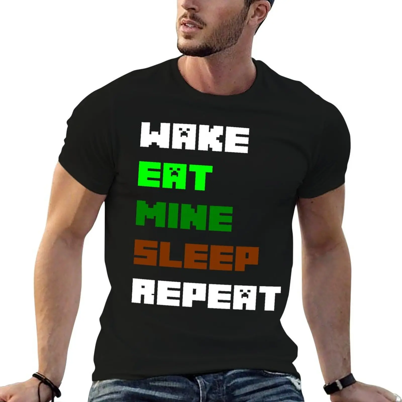 

Wake, Eat, Sleep, graphic shirt Computer t essential Mine, shirt Gamer Repeat Video man T-Shirt t