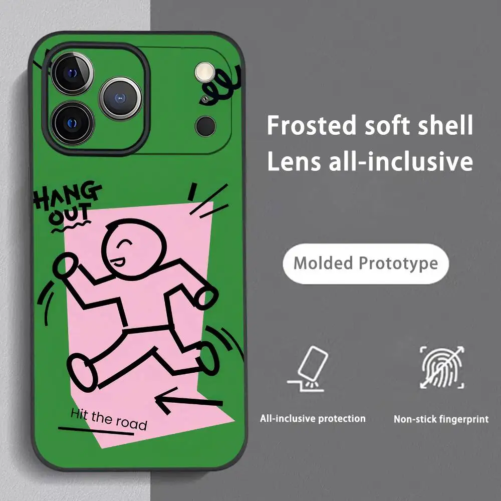 

INS Fashion Phone Case For iPhone 15 14 13 12 11 Pro Xs Max Mini XR X 7 8 Plus Black Frosted Soft Shell Funda