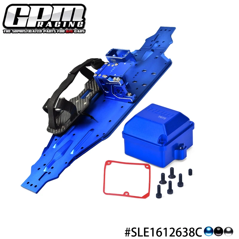 GPM Alloy 7075 Chassis Plate With Servo Mount + Battery Compartment + Motor Base For TRAXXAS 1/8 Sledge