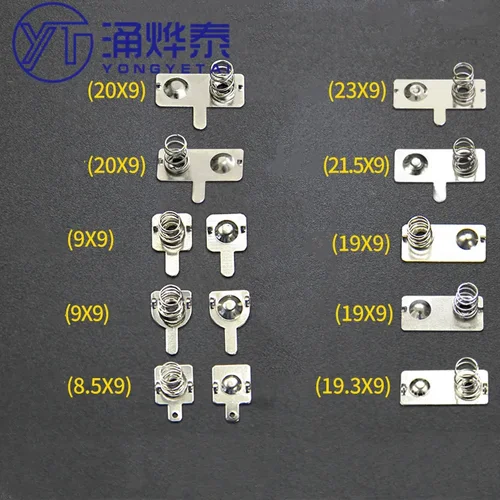 Imagen 1 del producto YYT 20 piezas contactos de resorte de batería AAA 9*8/8, 5/9/10/19/20MM terminales bipolares positivos/negativos para caja de batería/Mini dispositivos