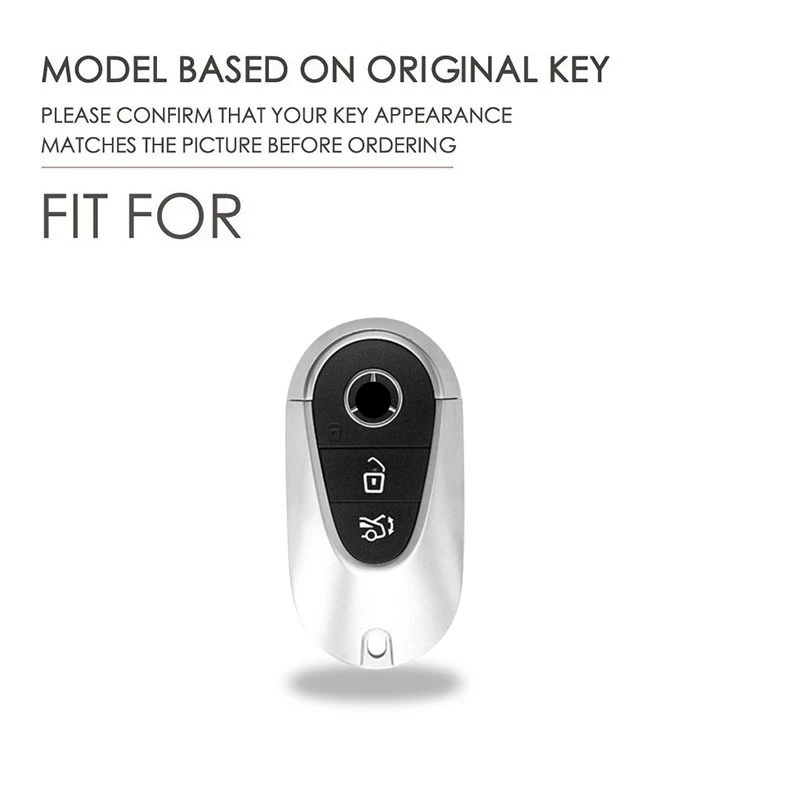 3D Genuine Leather Key Cover for Benz S400L S450 S500 Maybach Full Enclosed Anti-Scratch Fob Protector With Metal Ring