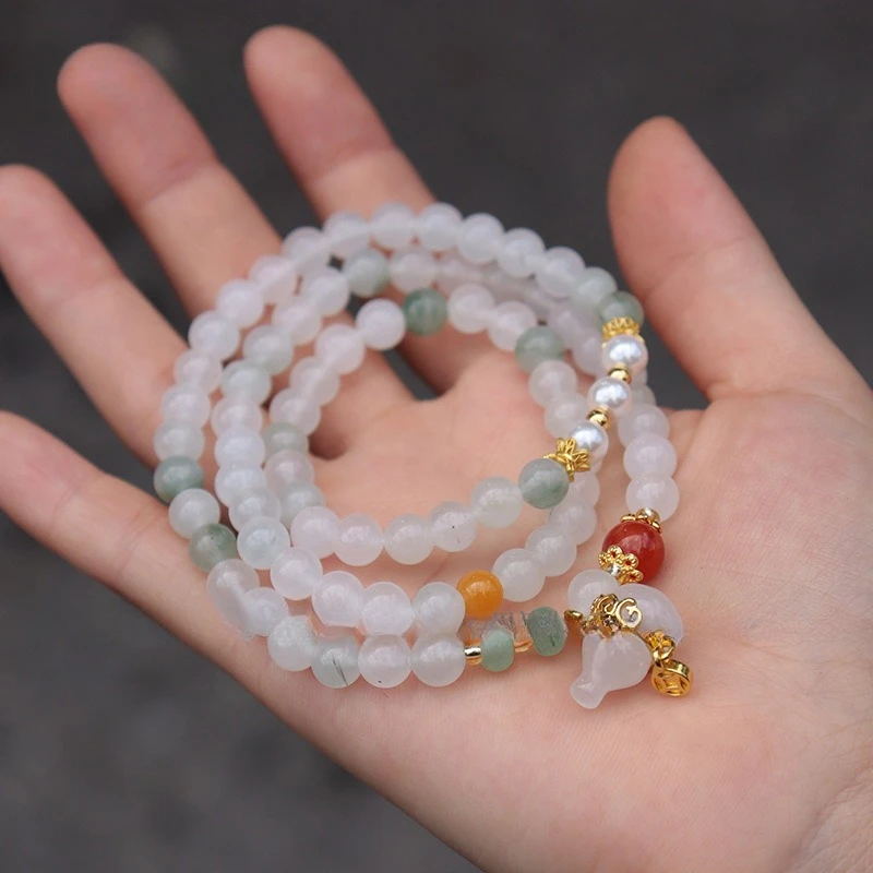 

Natural Tianshan Green Gourd Multi-Circle Bracelet Fashion Women's