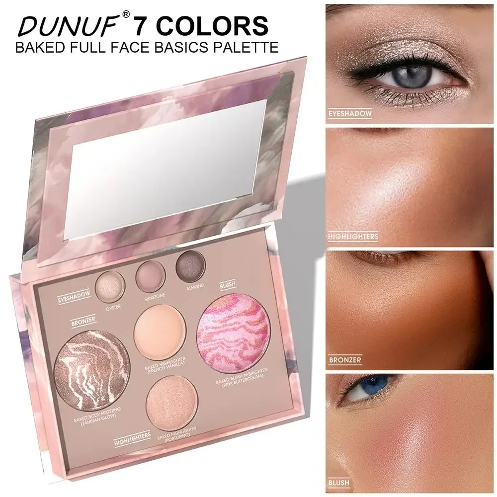 لوحة أحمر الخدود المخبوزة المقاومة للماء 4 في 1 تدوم طويلاً وشديدة المصطبغة لظلال العيون وأساسيات مكياج الوجه بالكامل #1