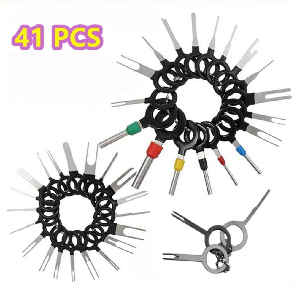 Automotive Wire Terminal Extractor Kit 41PCS Stainless Steel Tools for Car Connector Disassembly and Reassembly