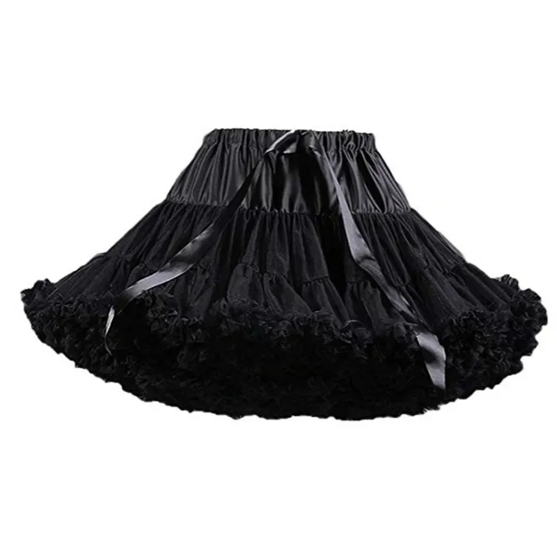 Women Ballgown 3-Layered Pleated Tulle Lolita Ballet Dance  Petticoat Tutu Puffy Party Cosplay Inner Bustle Underskirt