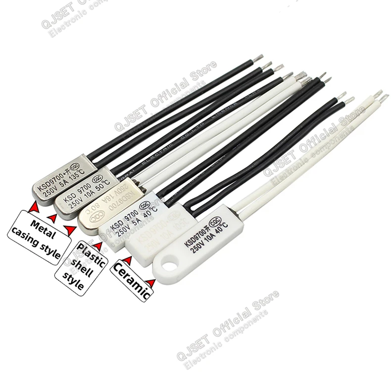 2 Stücke KSD9700 250 V/10 A 16A 40 ~ 150 Grad Normalerweise Geschlossener Temperaturregelungsschalter Bimetall Temperaturschalter Wärmeschutz – Detail 14
