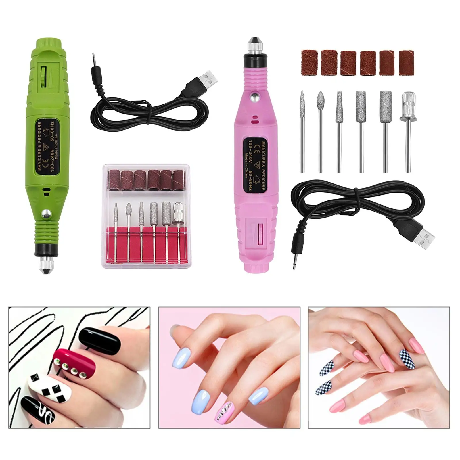 Perceuse à ongles électrique pour débutants, stylo broyeur, élimination du gel acrylique, bandes de sable