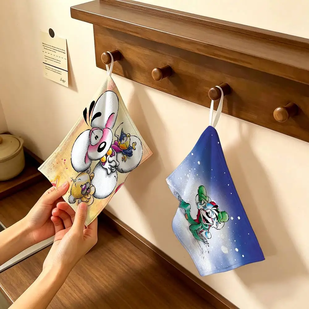 D-diddl Polyester Cotton Hanging Kitchen Towel, Skin Friendly Hand Wiping Towel for Hotel Cafe Household